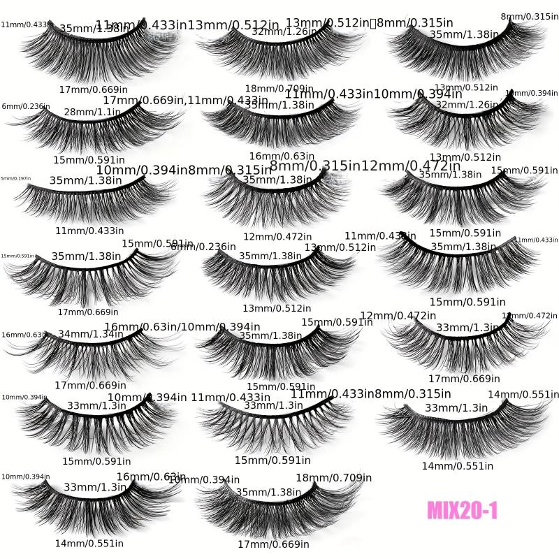 20 Pairs False Eyelashes Natural Thick Simulated Chemical Fiber Lashes