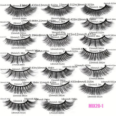 20 Pairs False Eyelashes Natural Thick Simulated Chemical Fiber Lashes