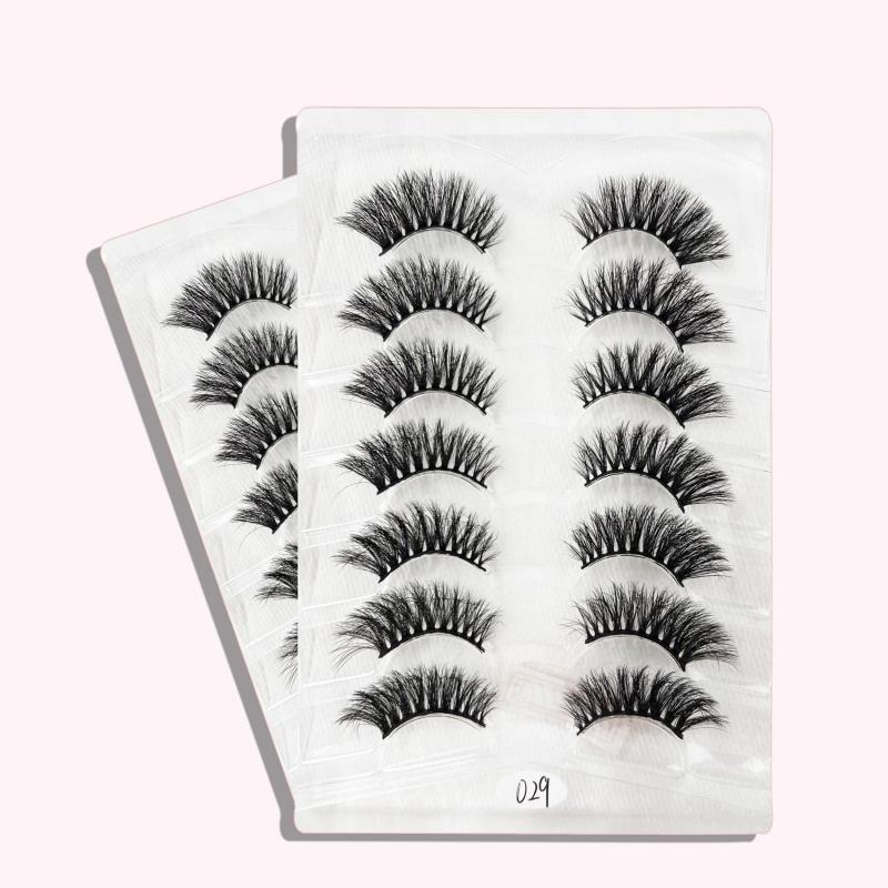 7 Pair False Eyelashes Thick Slender Lashes Big Eye Makeup Curling