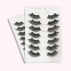 7 Pair False Eyelashes Thick Slender Lashes Big Eye Makeup Curling