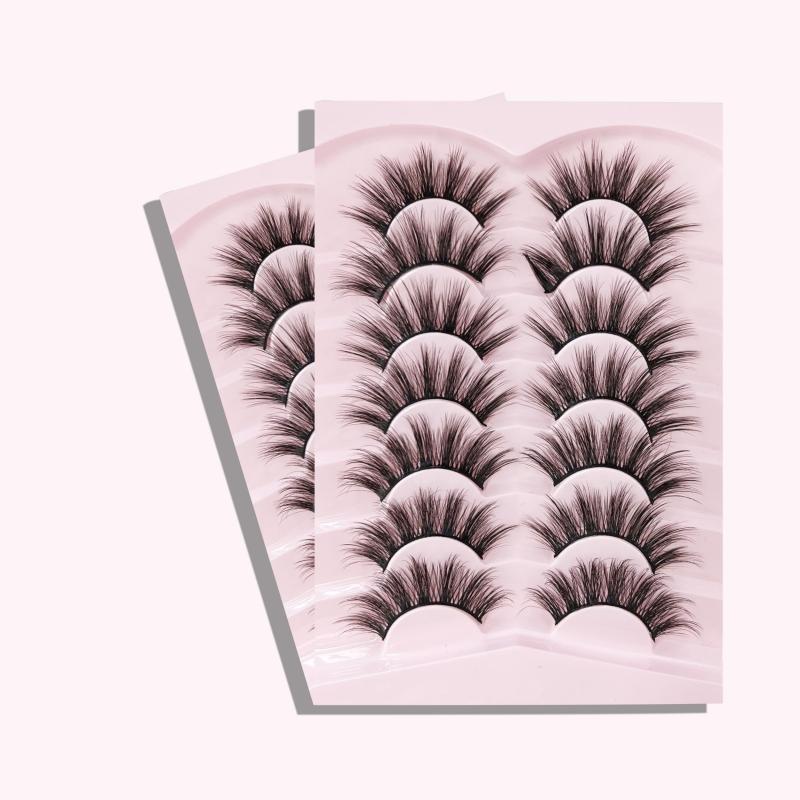 7 Pair False Eyelashes Thick Slender Lashes Big Eye Makeup Curling