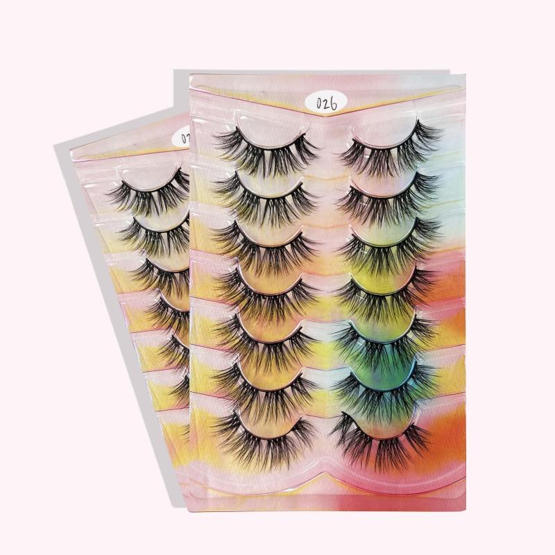 7 Pair False Eyelashes Thick Slender Lashes Big Eye Makeup Curling