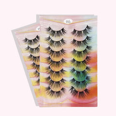 7 Pair False Eyelashes Thick Slender Lashes Big Eye Makeup Curling