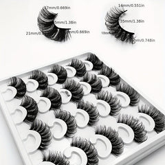 8D Faux Mink False Eyelashes Natural Curling Thick 10 Pairs Layers Lashes