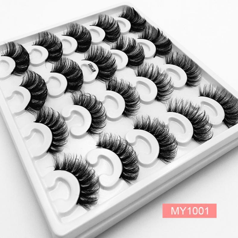 8D Faux Mink False Eyelashes Natural Curling Thick 10 Pairs Layers Lashes