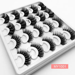 8D Faux Mink False Eyelashes Natural Curling Thick 10 Pairs Layers Lashes