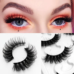 8D Faux Mink False Eyelashes Natural Curling Thick 10 Pairs Layers Lashes