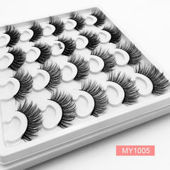 8D Faux Mink False Eyelashes Natural Curling Thick 10 Pairs Layers Lashes
