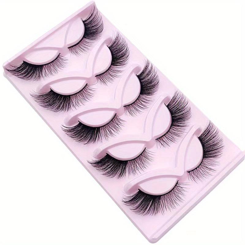 5 Pairs Fluffy False Eyealshes Fox Cat Eye Lashes Winged False Eyelashes