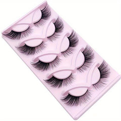 5 Pairs Fluffy False Eyealshes Fox Cat Eye Lashes Winged False Eyelashes