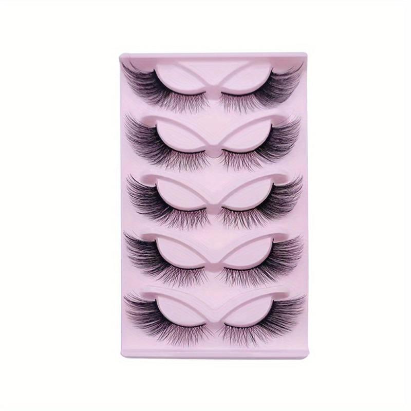 5 Pairs Fluffy False Eyealshes Fox Cat Eye Lashes Winged False Eyelashes