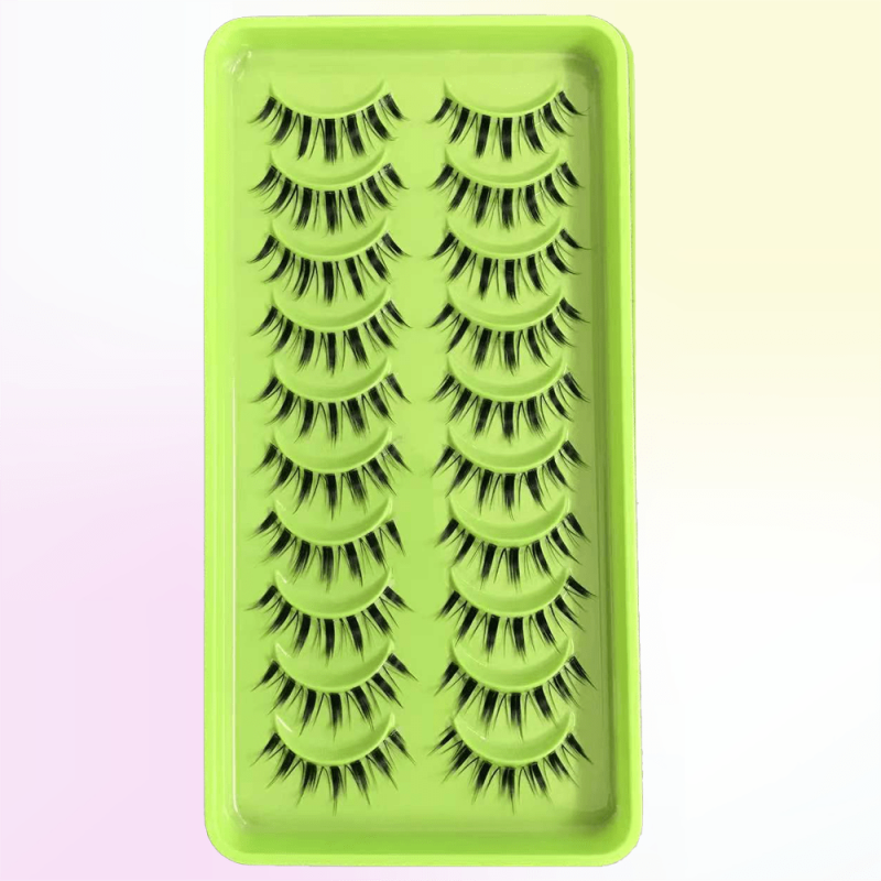 10 Pairs Natural 3D Faux Mink Short False Eyelashes