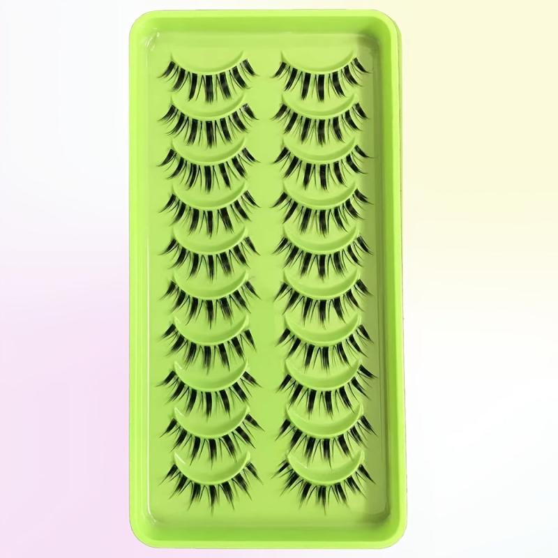 10 Pairs Natural 3D Faux Mink Short False Eyelashes