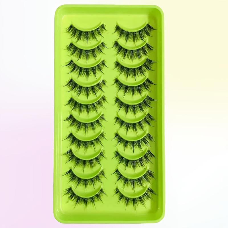 10 Pairs Natural 3D Faux Mink Short False Eyelashes