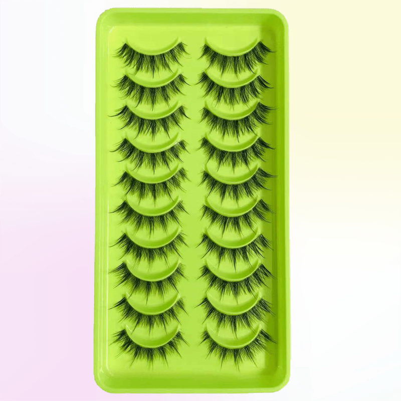 10 Pairs Natural 3D Faux Mink Short False Eyelashes