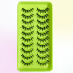 10 Pairs Natural 3D Faux Mink Short False Eyelashes