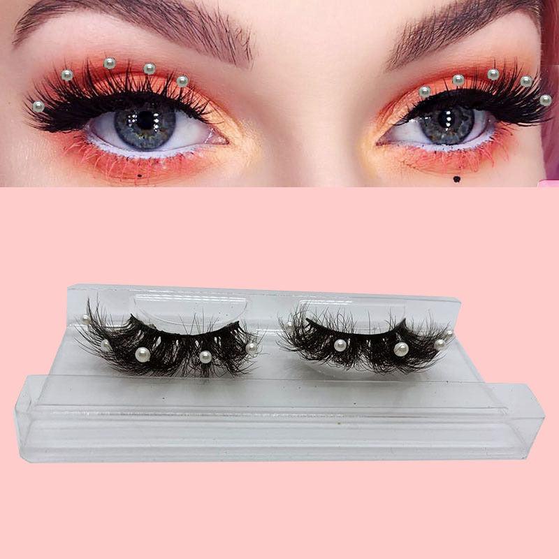 Faux Pearl Sequin Eyelashes Y2K Style