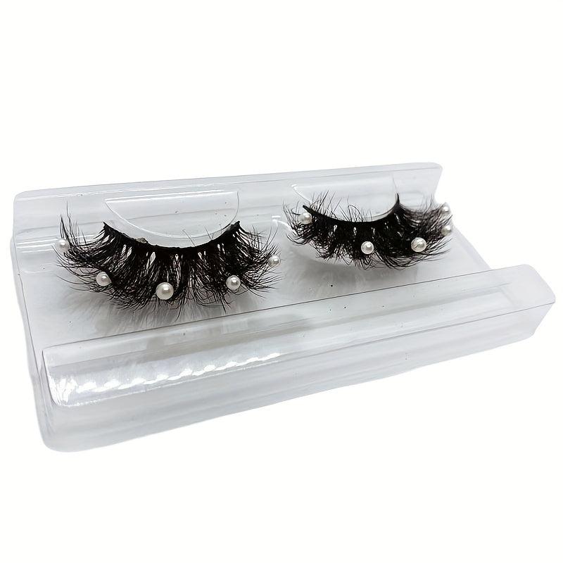 Faux Pearl Sequin Eyelashes Y2K Style