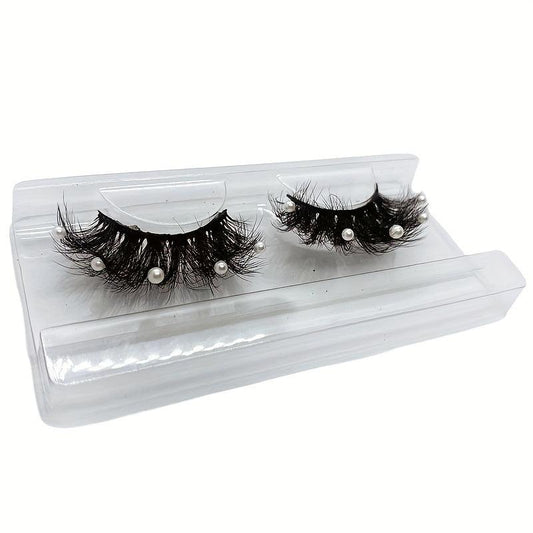Faux Pearl Sequin Eyelashes Y2K Style