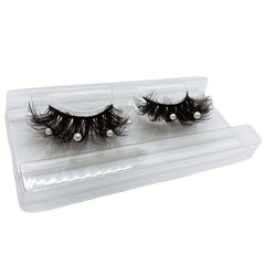 Faux Pearl Sequin Eyelashes Y2K Style