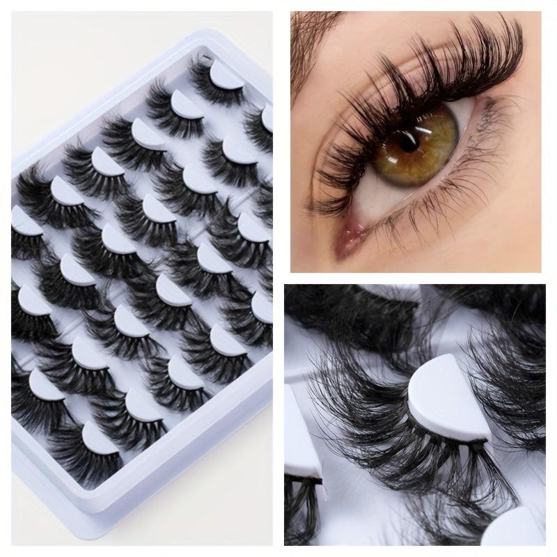 16 Pairs Faux Mink Lashes Dramatic Style Thick False Eyelashes