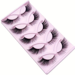 5 Pairs Cat Eye Lashes Winged Wispy Natural False Eyelashes
