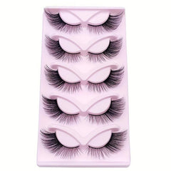 5 Pairs Cat Eye Lashes Winged Wispy Natural False Eyelashes