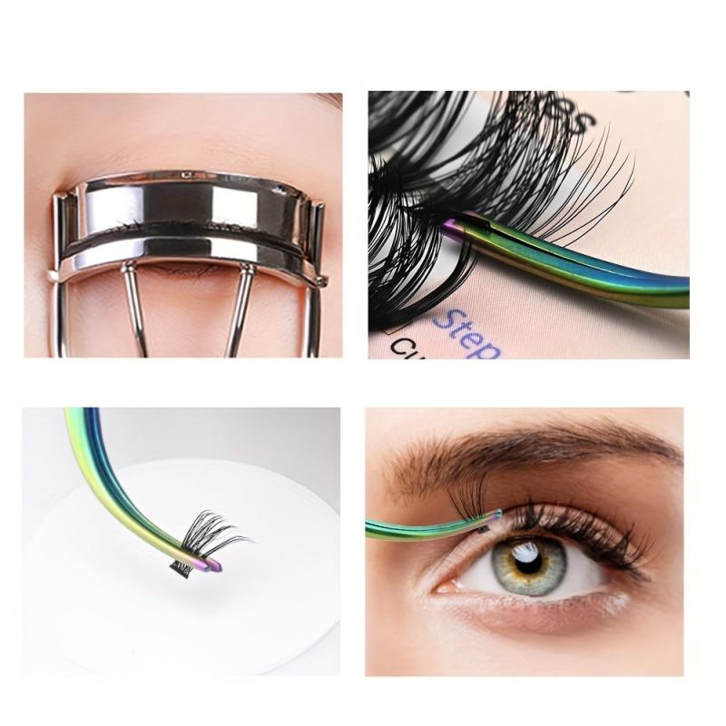 40P DIY Cluster Eyelash Extension Dovetail 0.07mm D Curling Mix 9-14mm