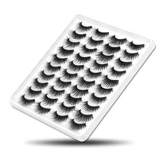 18mm Faux 3D Mink Lashes Natural Look Fluffy Cat Eye Wispy Lashes 14 Pairs