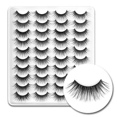 18mm Faux 3D Mink Lashes Natural Look Fluffy Cat Eye Wispy Lashes 14 Pairs