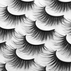 18mm Faux 3D Mink Lashes Natural Look Fluffy Cat Eye Wispy Lashes 14 Pairs
