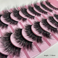 10 Pairs Faux Mink Hair False Eyelashes Natural Curling Thick 3D Realistic