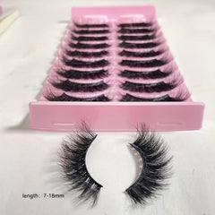 10 Pairs Faux Mink Hair False Eyelashes Natural Curling Thick 3D Realistic