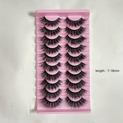 10 Pairs Faux Mink Hair False Eyelashes Natural Curling Thick 3D Realistic
