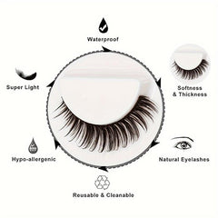 3 Pairs 3D False Eyelashes DD Curl Natural Wispy Soft Strip Volume Faux Mink