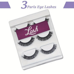 3 Pairs 3D False Eyelashes DD Curl Natural Wispy Soft Strip Volume Faux Mink
