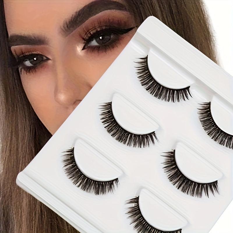 3 Pairs 3D False Eyelashes DD Curl Natural Wispy Soft Strip Volume Faux Mink