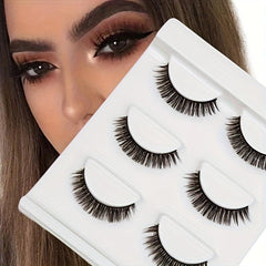 3 Pairs 3D False Eyelashes DD Curl Natural Wispy Soft Strip Volume Faux Mink