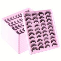 20 Pairs Natural Thick False Eyelashes Messy Long Simulated Fiber Eyelashes