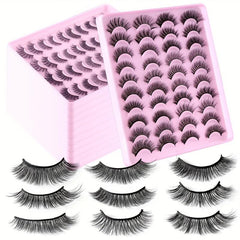 20 Pairs Natural Thick False Eyelashes Messy Long Simulated Fiber Eyelashes