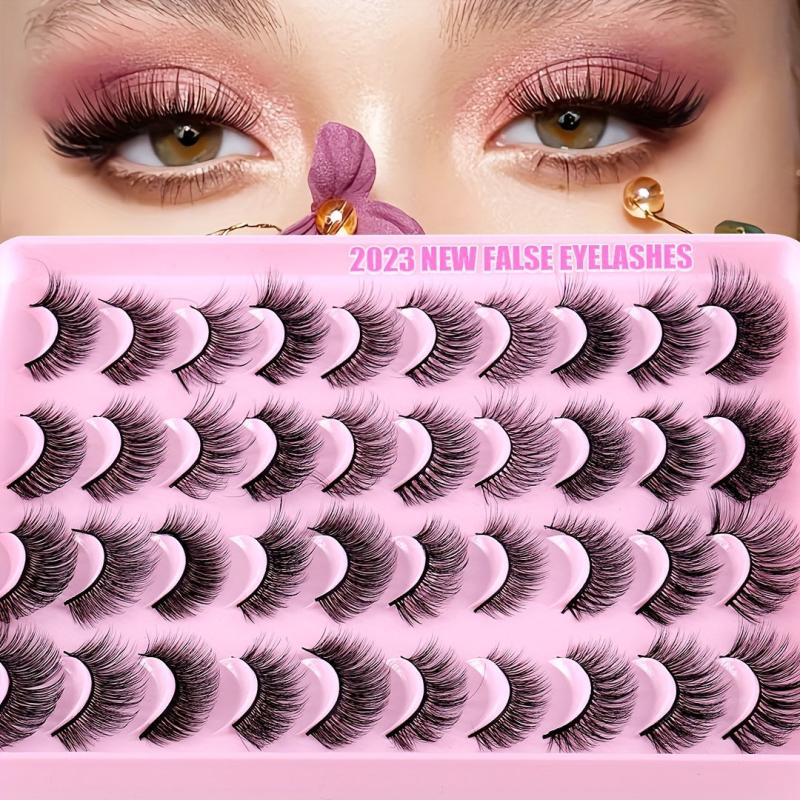 20 Pairs Natural Thick False Eyelashes Messy Long Simulated Fiber Eyelashes