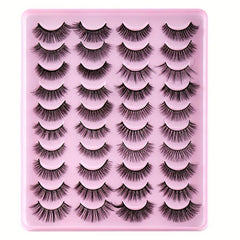 20 Pairs Natural Thick False Eyelashes Messy Long Simulated Fiber Eyelashes