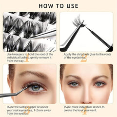 DIY Individual Eyelash Cluster C Curling Lightweight False Eyelashes