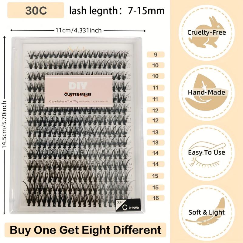 DIY Individual Eyelash Cluster C Curling Lightweight False Eyelashes