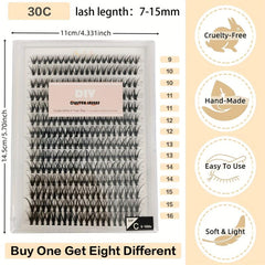 DIY Individual Eyelash Cluster C Curling Lightweight False Eyelashes