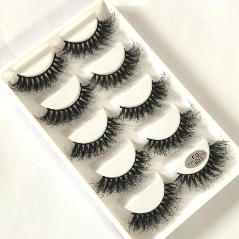 5 Pairs Fluffy Mink Natural Short Messy Eyelashes 10-23mm 3D Dramatic Makeup