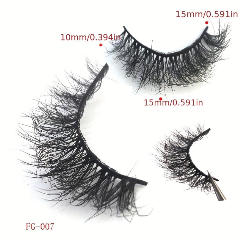 5 Pairs Fluffy Mink Natural Short Messy Eyelashes 10-23mm 3D Dramatic Makeup