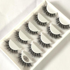 5 Pairs Fluffy Mink Natural Short Messy Eyelashes 10-23mm 3D Dramatic Makeup
