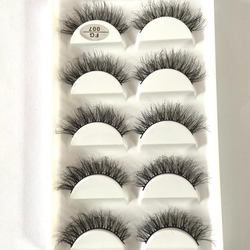 5 Pairs Fluffy Mink Natural Short Messy Eyelashes 10-23mm 3D Dramatic Makeup