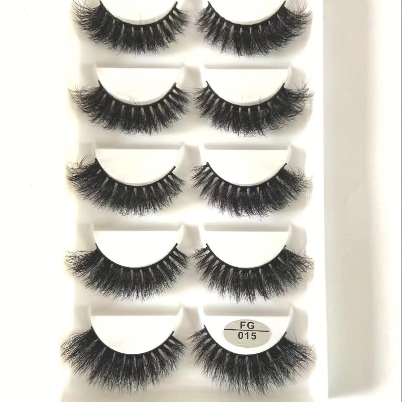 5 Pairs Fluffy Mink Natural Short Messy Eyelashes 10-23mm 3D Dramatic Makeup